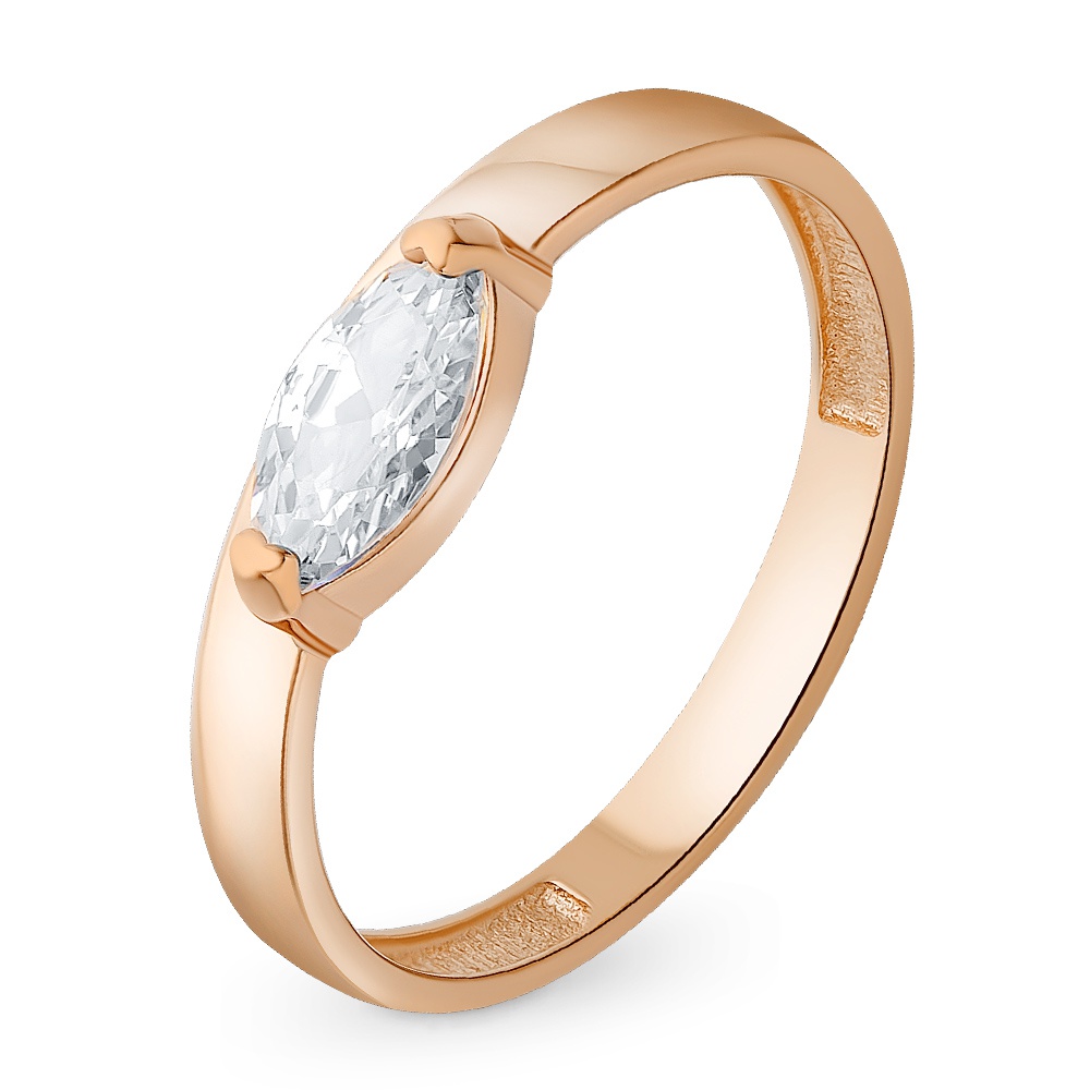 

Кольцо женское из красного золота с фианитом 585Gold 301011210, р, 301011210