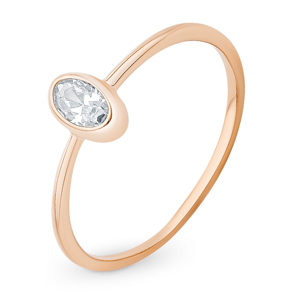 

Кольцо женское из красного золота с фианитом 585Gold 301011190, р, 301011190