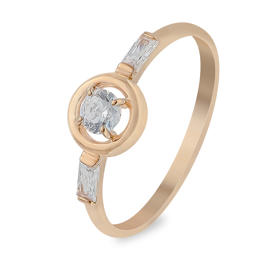 

Кольцо женское из красного золота с фианитом 585Gold 301011189, р, 301011189