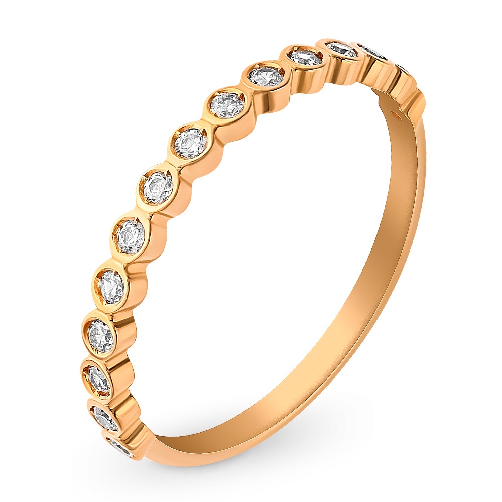 

Кольцо женское из красного золота с фианитом 585Gold 301011207, р, 301011207