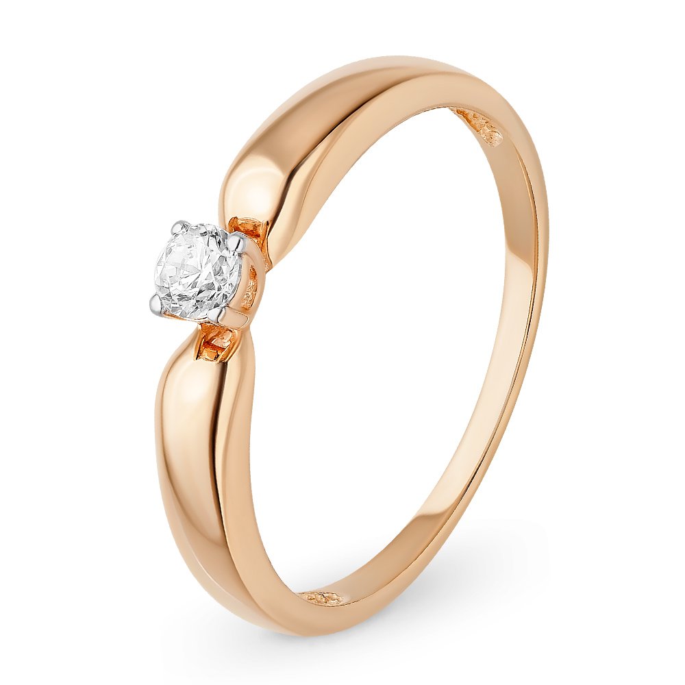 

Кольцо женское из красного золота с фианитом 585Gold 301011051, р, 301011051