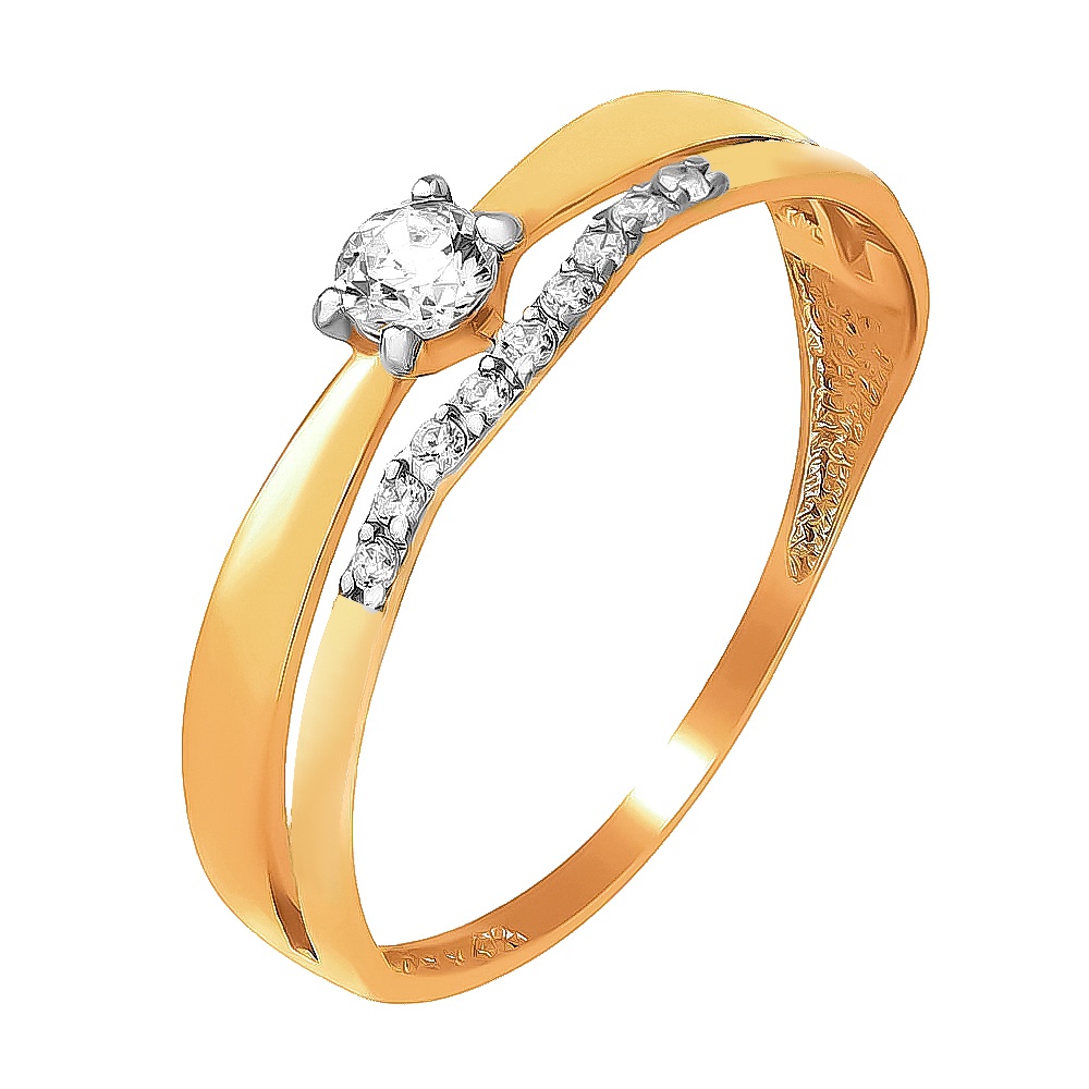 

Кольцо женское из красного золота с фианитом 585Gold 301010115, р, 301010115