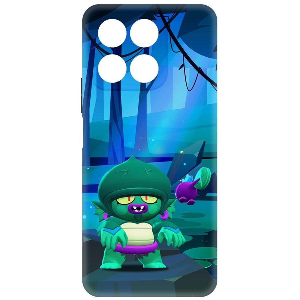 

Чехол-накладка Софт Brawl Stars - Болотный Джин для Honor X8a, Черный