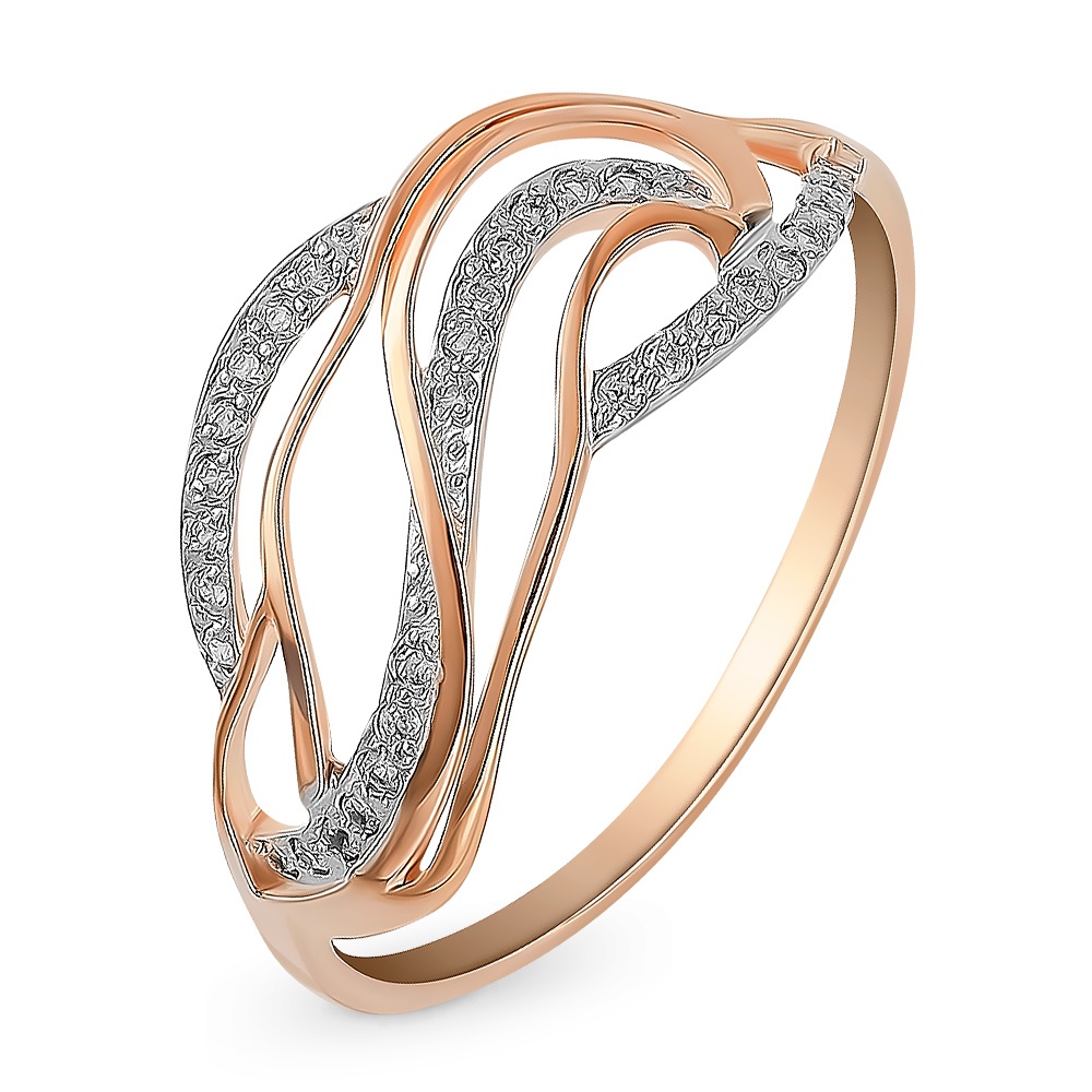 

Кольцо женское из красного золота с фианитом 585Gold 301007110, р, 301007110