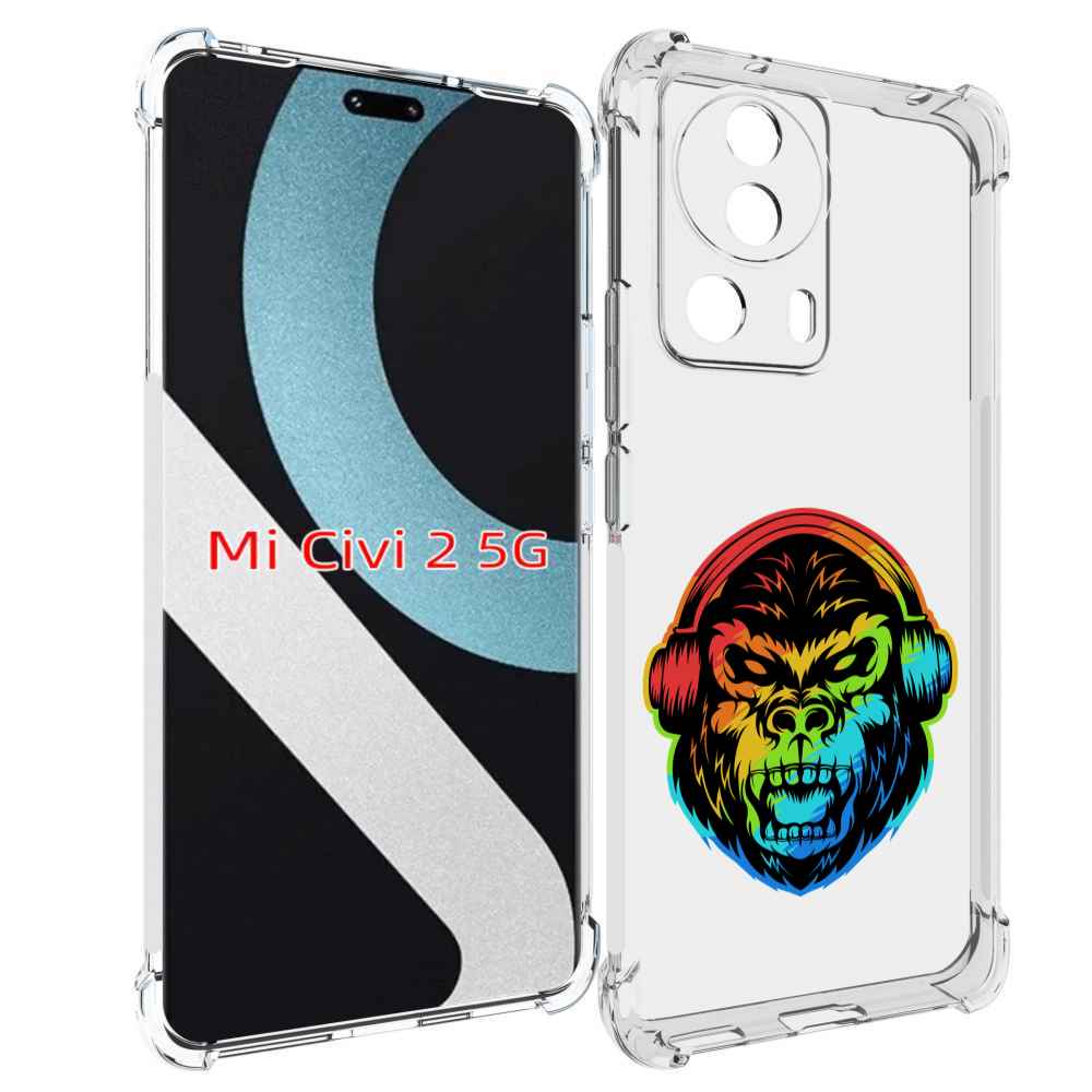 

Чехол MyPads Горилла-в-наушниках для Xiaomi Civi 2, Прозрачный, Tocco