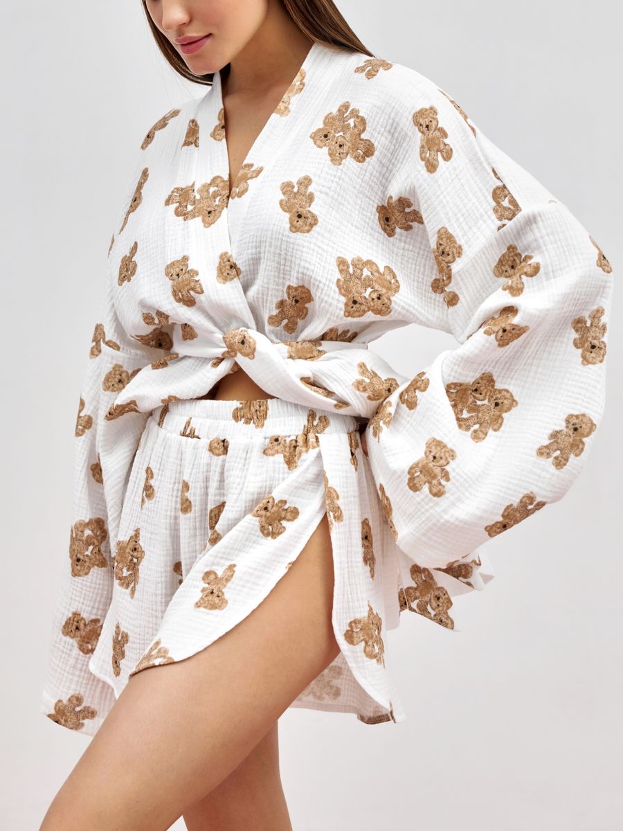 

Комплект домашний женский Mimi Pajamas Brand 10002 белый 44-46 RU, 10002