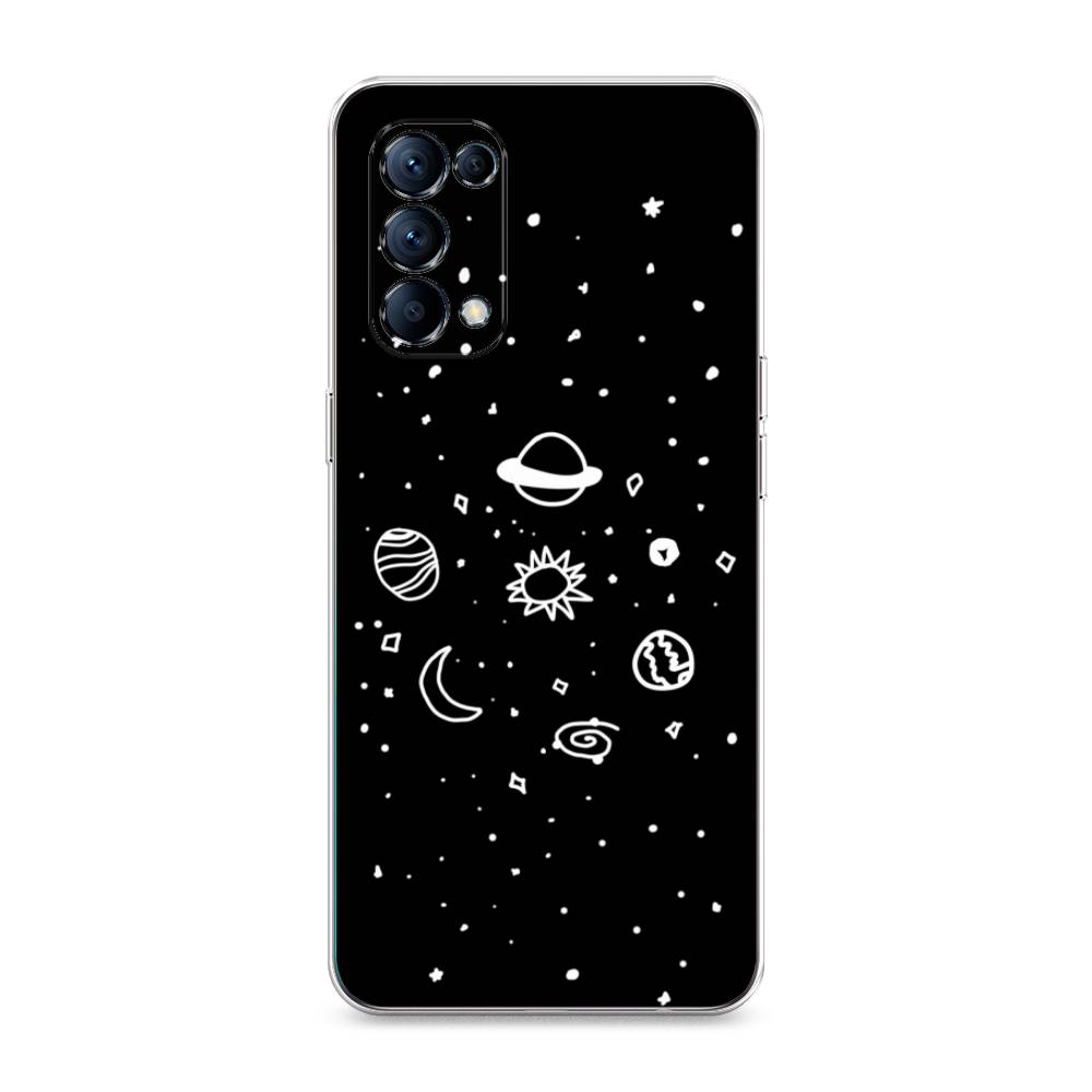 

Чехол для Oppo Reno 5 "Дудл солнечной системы", Бежевый;серый, 255250-2