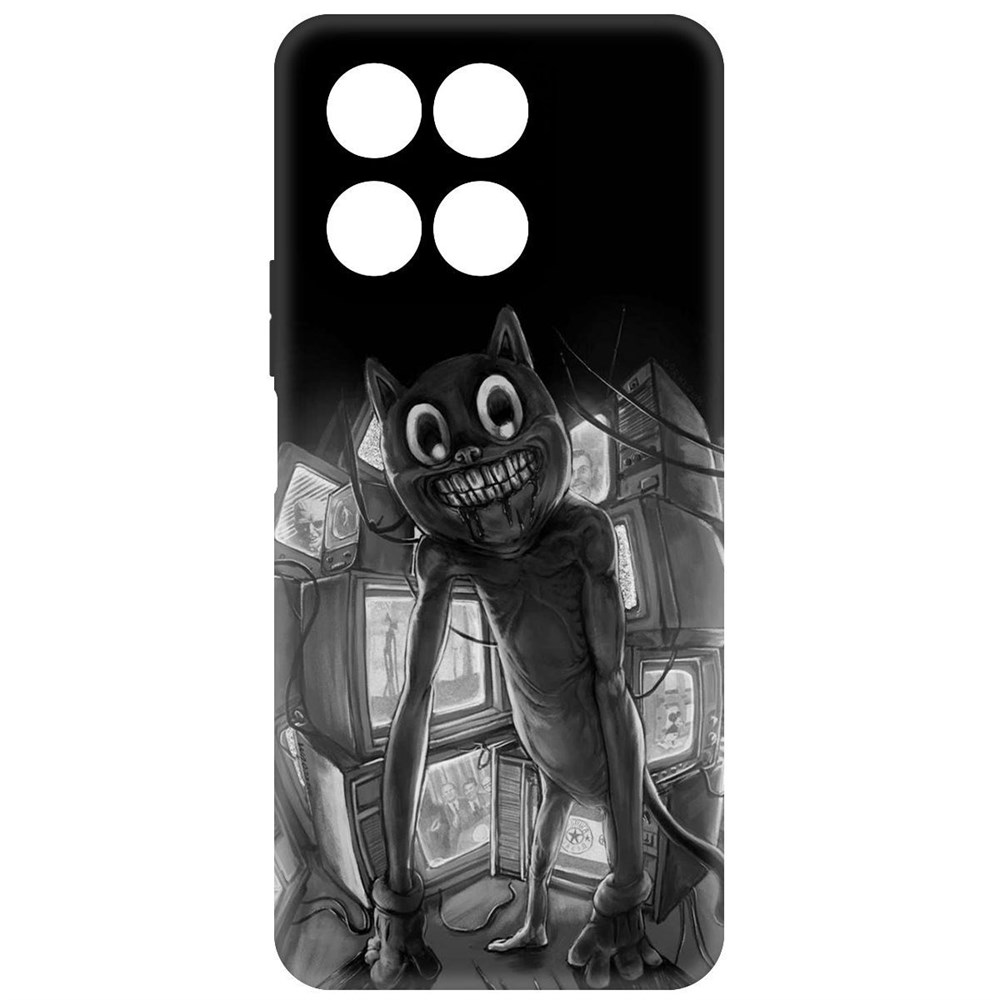 

Чехол-накладка Софт Хаги Ваги - Картун Кэт для Honor X8a, Черный