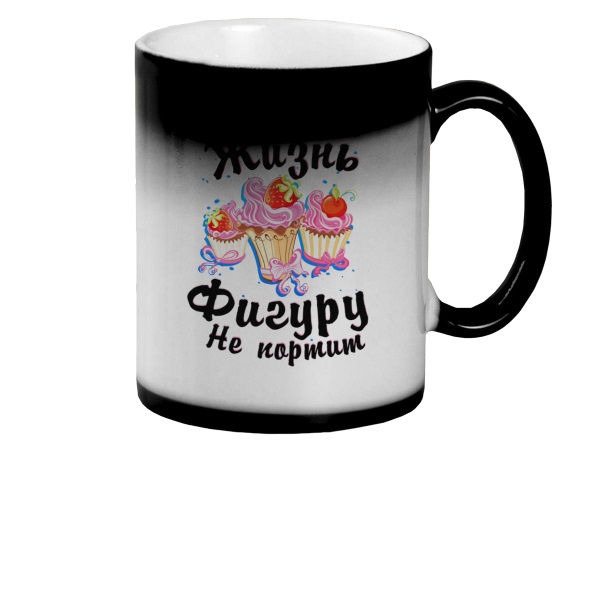 

Кружка CoolPodarok Прикол Сладкая жизнь фигуру не портит