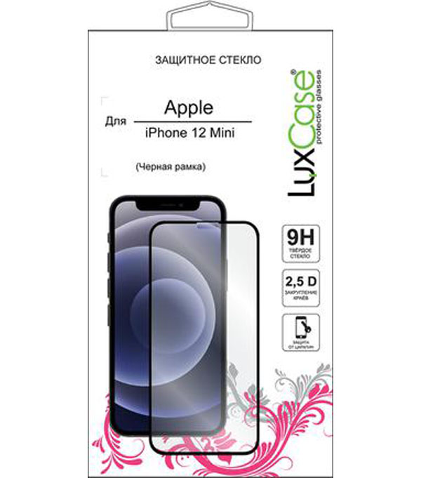 

Защитное стекло LuxCase 2.5D Full Glue для Apple iPhone 12 mini Black, 2.5D Full Glue для Apple iPhone 12 mini Black