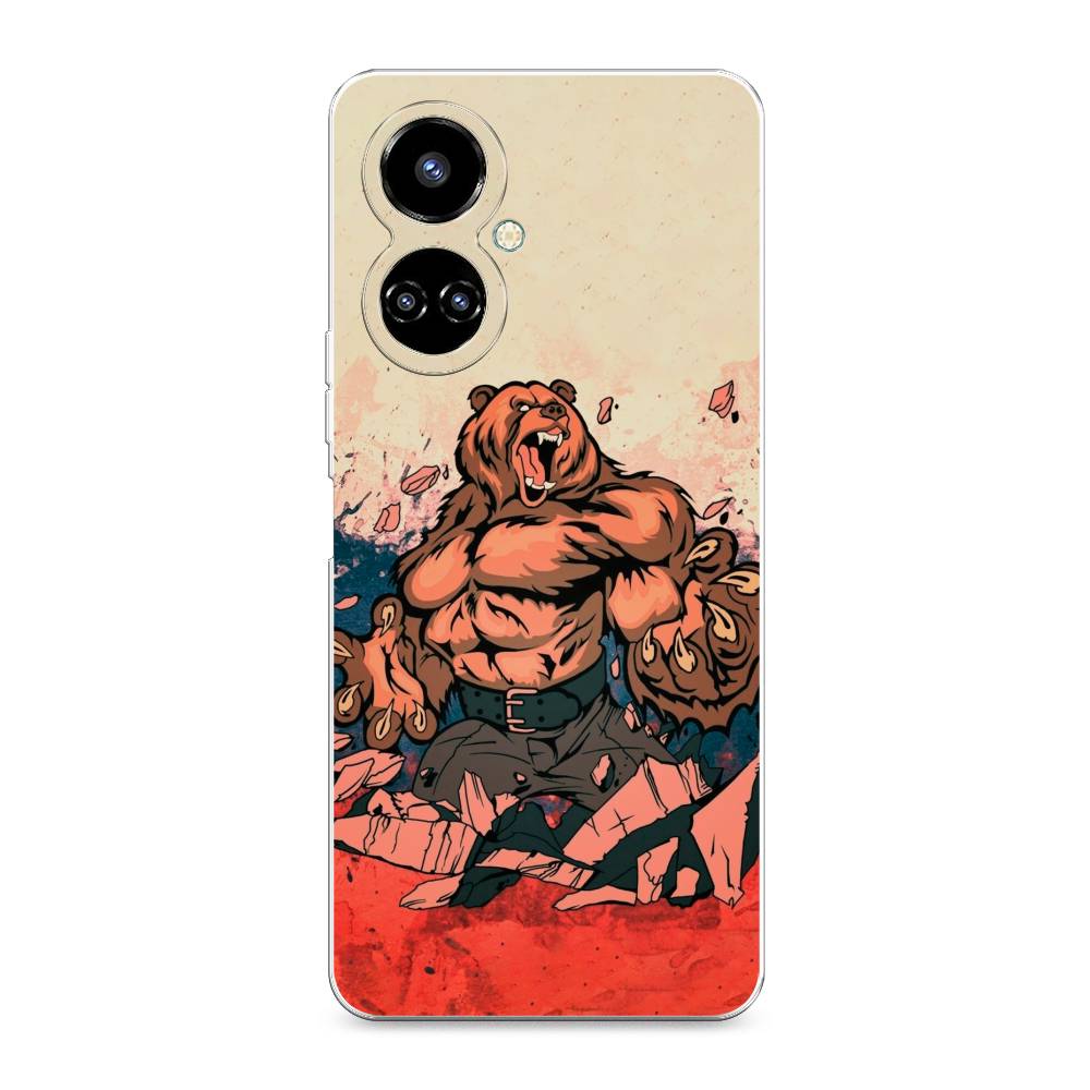 

Чехол Awog на Tecno Camon 19/19 Pro 4G "Медведь с флагом РФ", Разноцветный, 301650-2