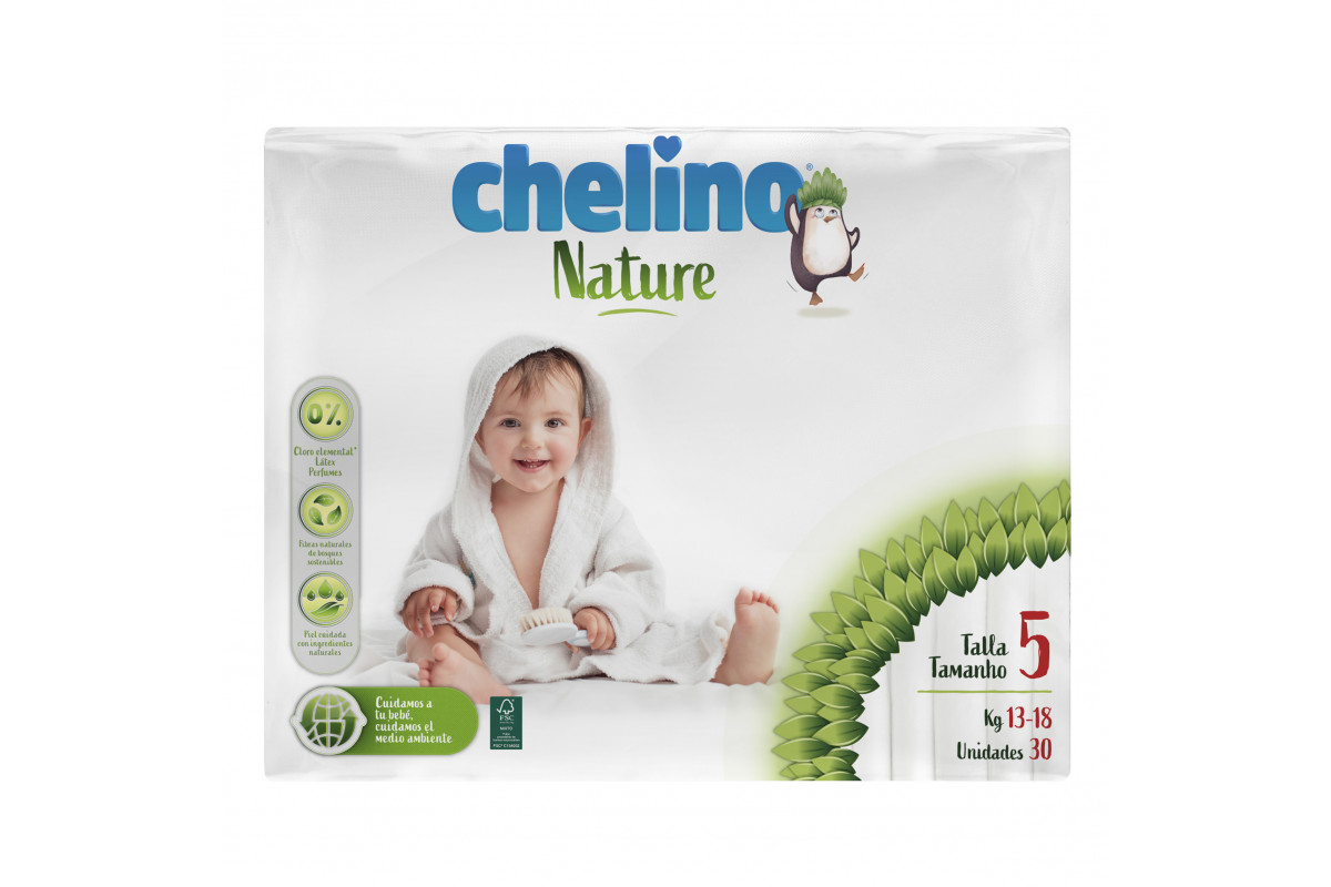 Подгузники Chelino Nature размер 5 (13-18 кг), 30 шт.