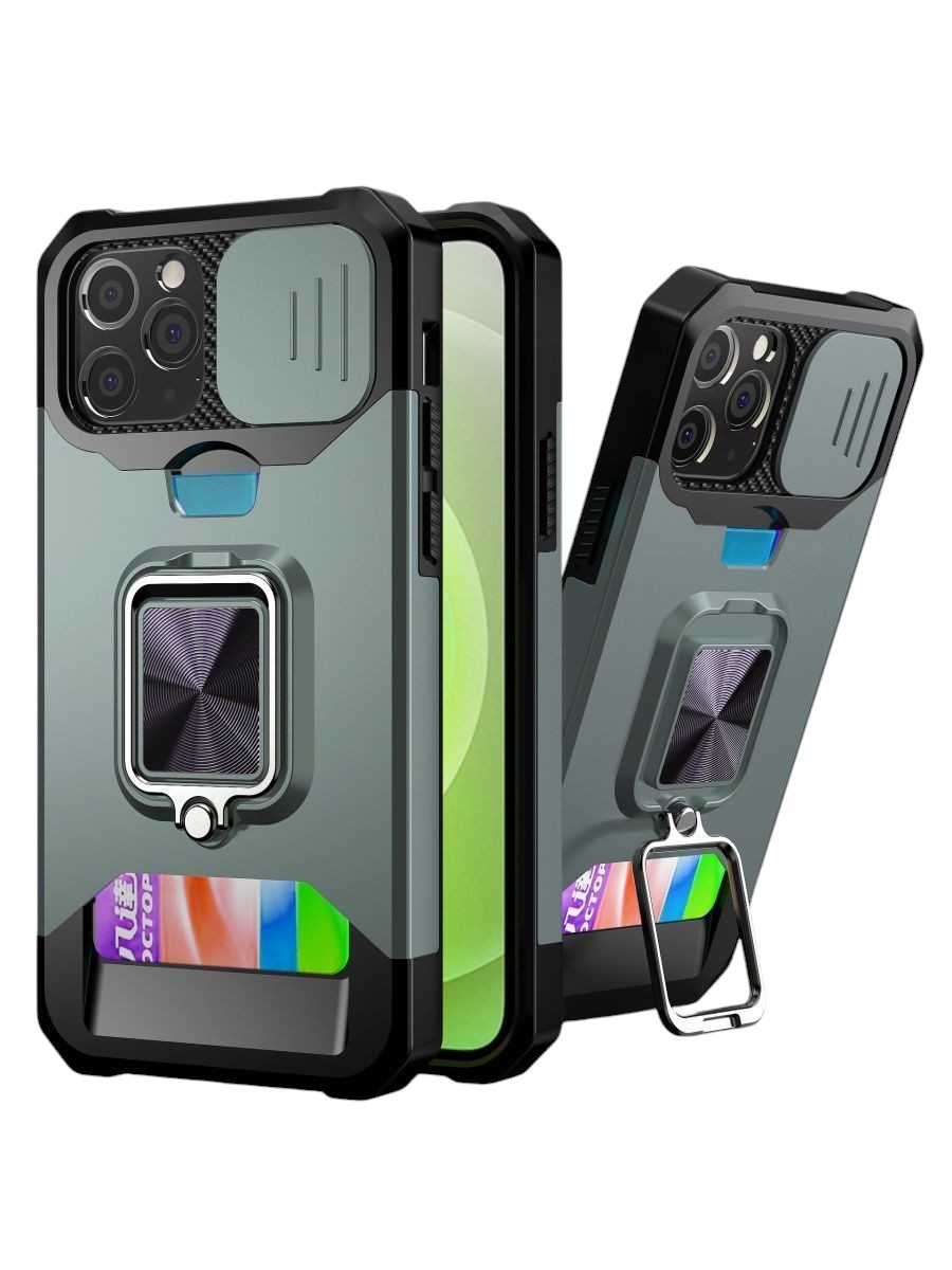 

Чехол О'кейси для Apple iPhone 12 черный,бирюзовый