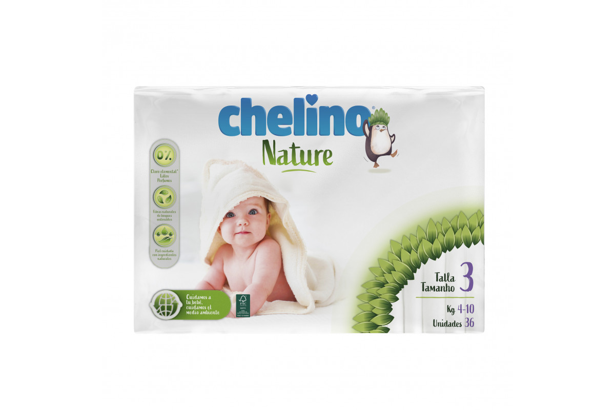 Подгузники Chelino Nature размер 3 (4-10 кг), 36 шт.