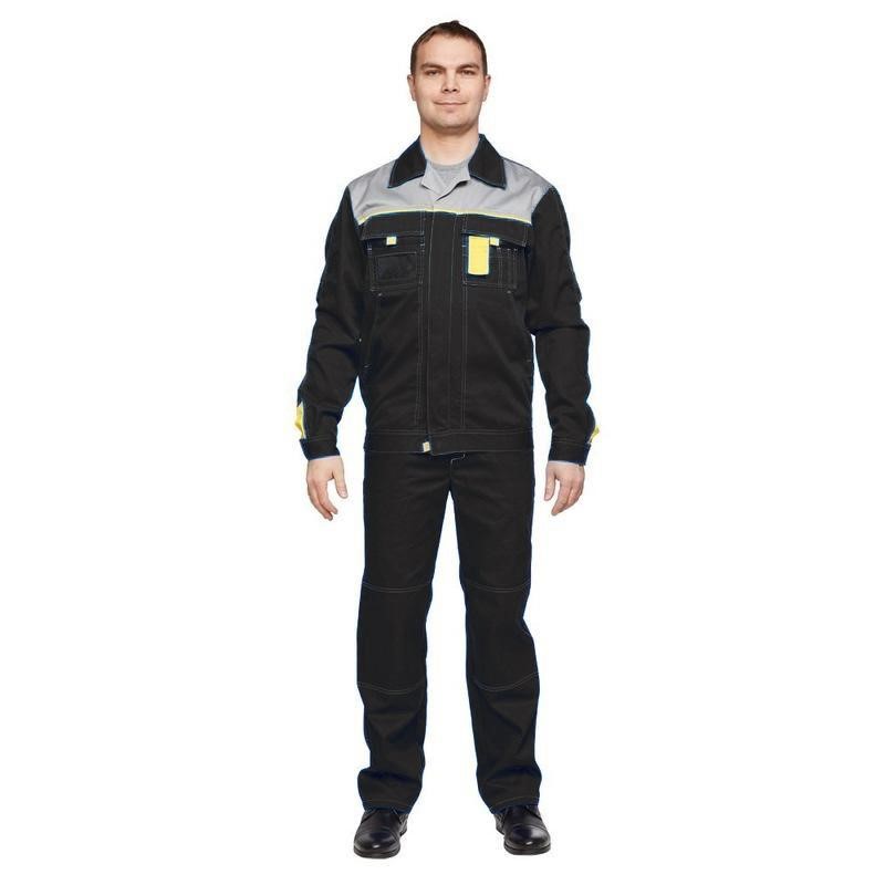 

Костюм рабочий NoBrand 1538699-K черный/серый 44-46, 170-176