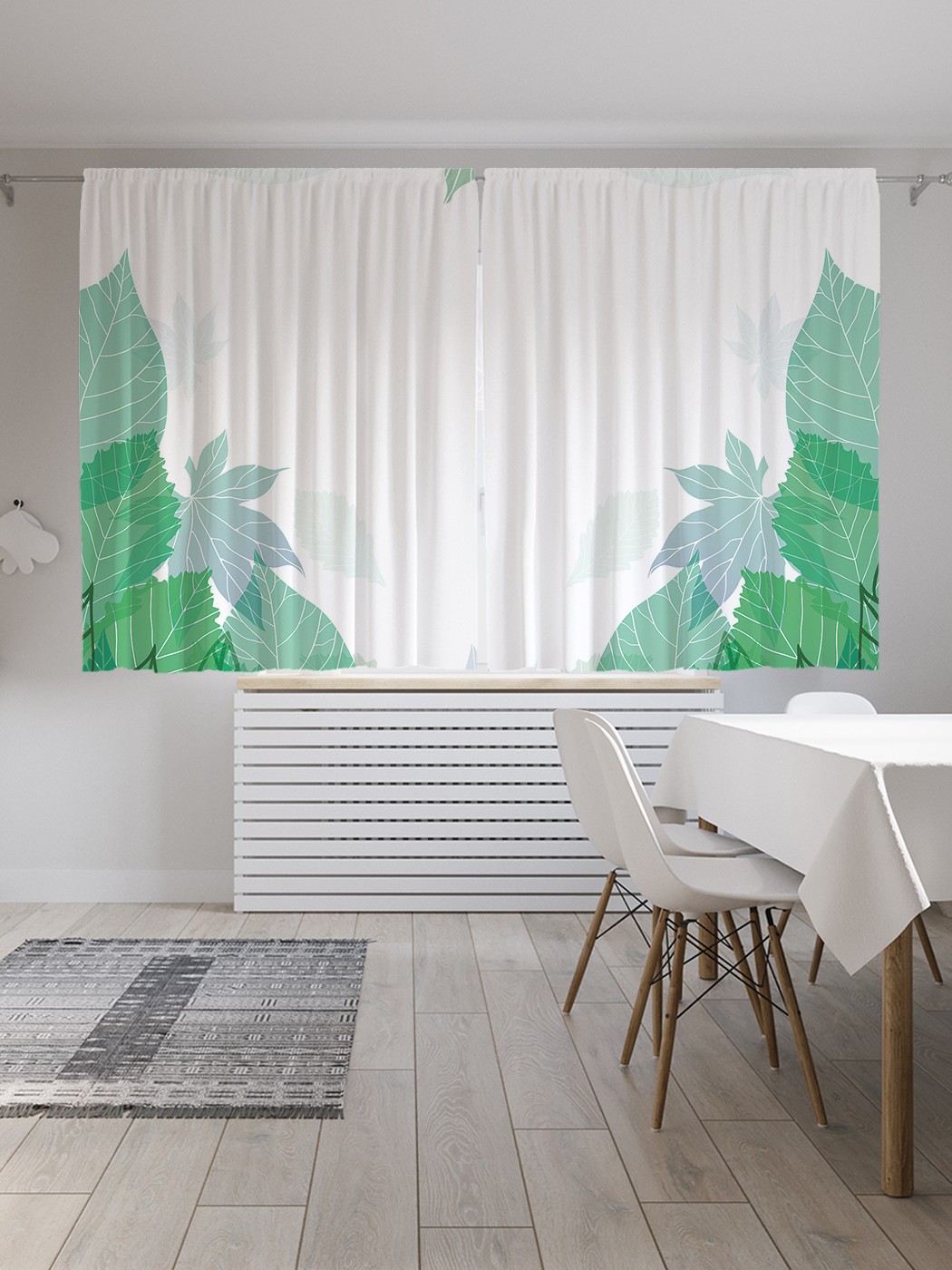 

Классические шторы JoyArty "Мятные лепестки", серия Oxford DeLux, 2 полотна 145x180 см, Мятные лепестки