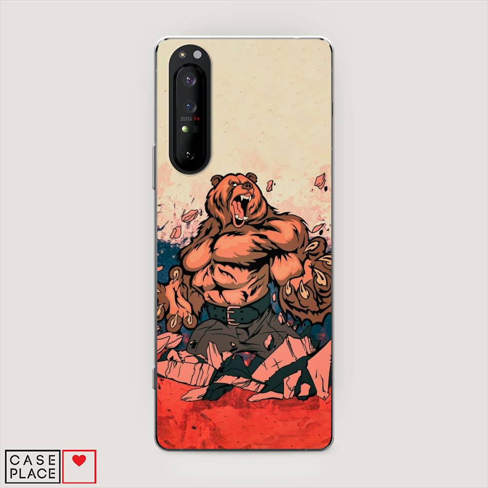 

Чехол Awog на Sony Xperia 1 II "Медведь с флагом РФ", Разноцветный, 54550-2