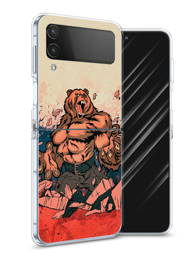 

Чехол Awog на Samsung Galaxy Z Flip 4 / Самсунг Z Flip 4 "Медведь с флагом РФ", Разноцветный, 2106650-2