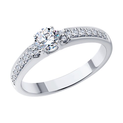 Кольцо помолвочное из серебра р. 17 Diamant 94-110-01604-1, фианит