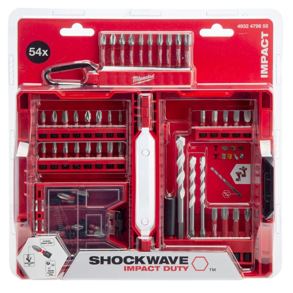 

Набор бит и сверл Milwaukee Shockwave, 54 шт., 4932479855, 4932479855