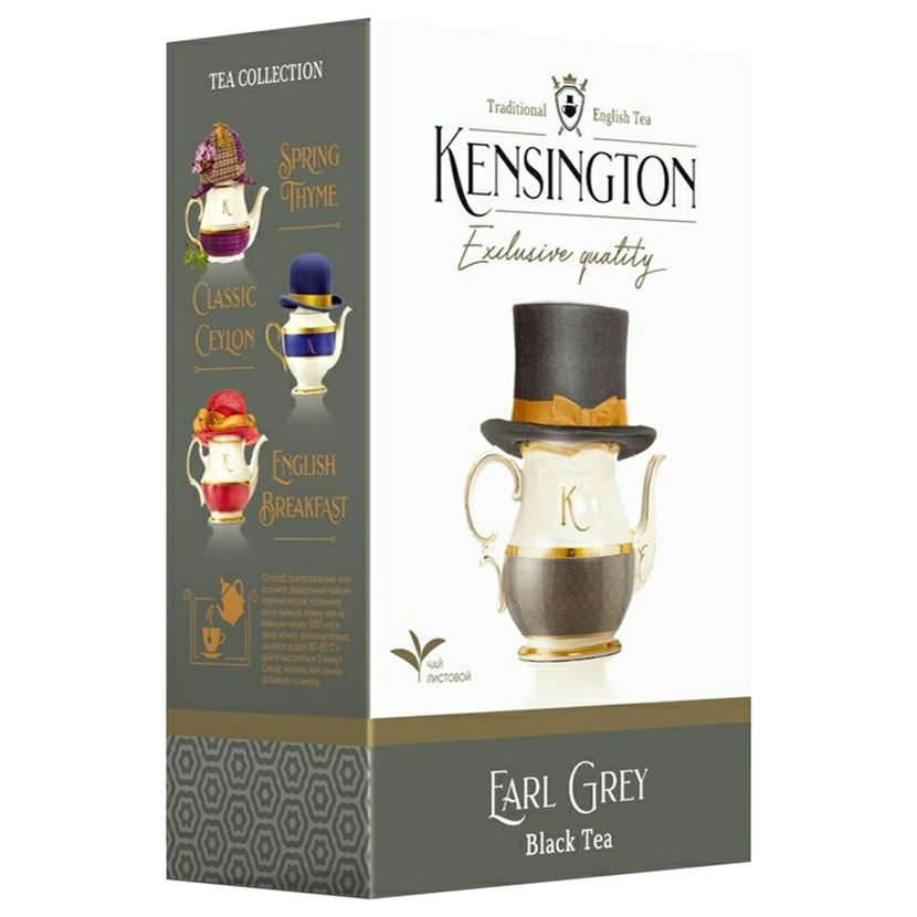 Чай черный Kensington Earl Grey листовой 90 г