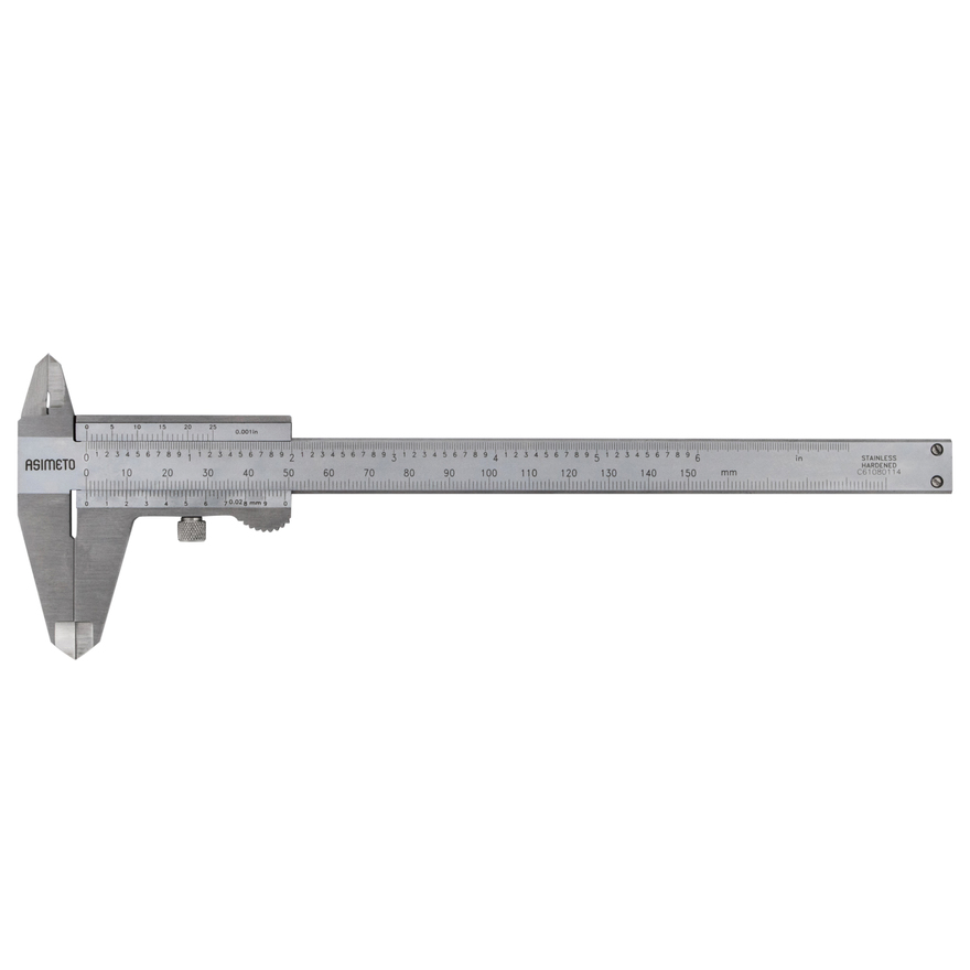 Штангенциркуль ASIMETO 302-26-2 нониусный без погрешностей параллакса 0,02 мм