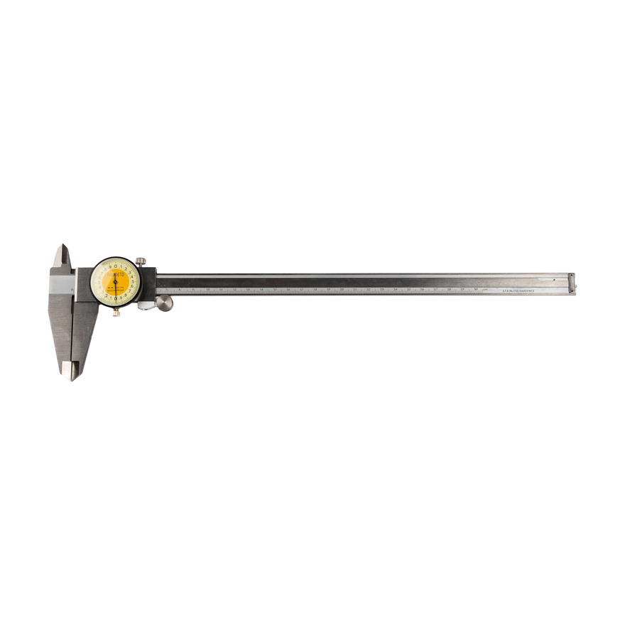Штангенциркуль ASIMETO 303-12-2 с отсчетом по круговой шкале 0,02 мм 0—300 мм круговой нож olfa