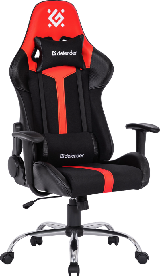 фото Игровое кресло racer черный/красный,полиуретан,60мм defender