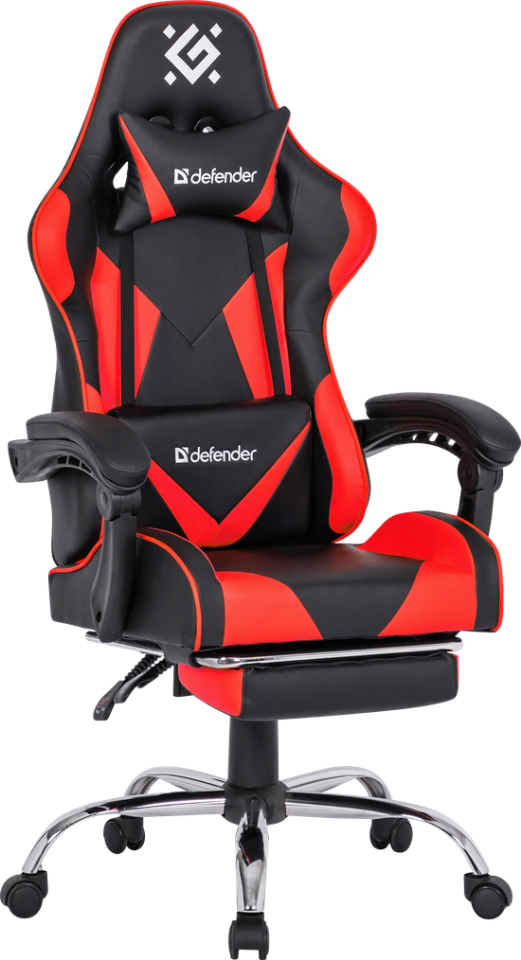 фото Игровое кресло pilot черный/красный,полиуретан,60мм defender
