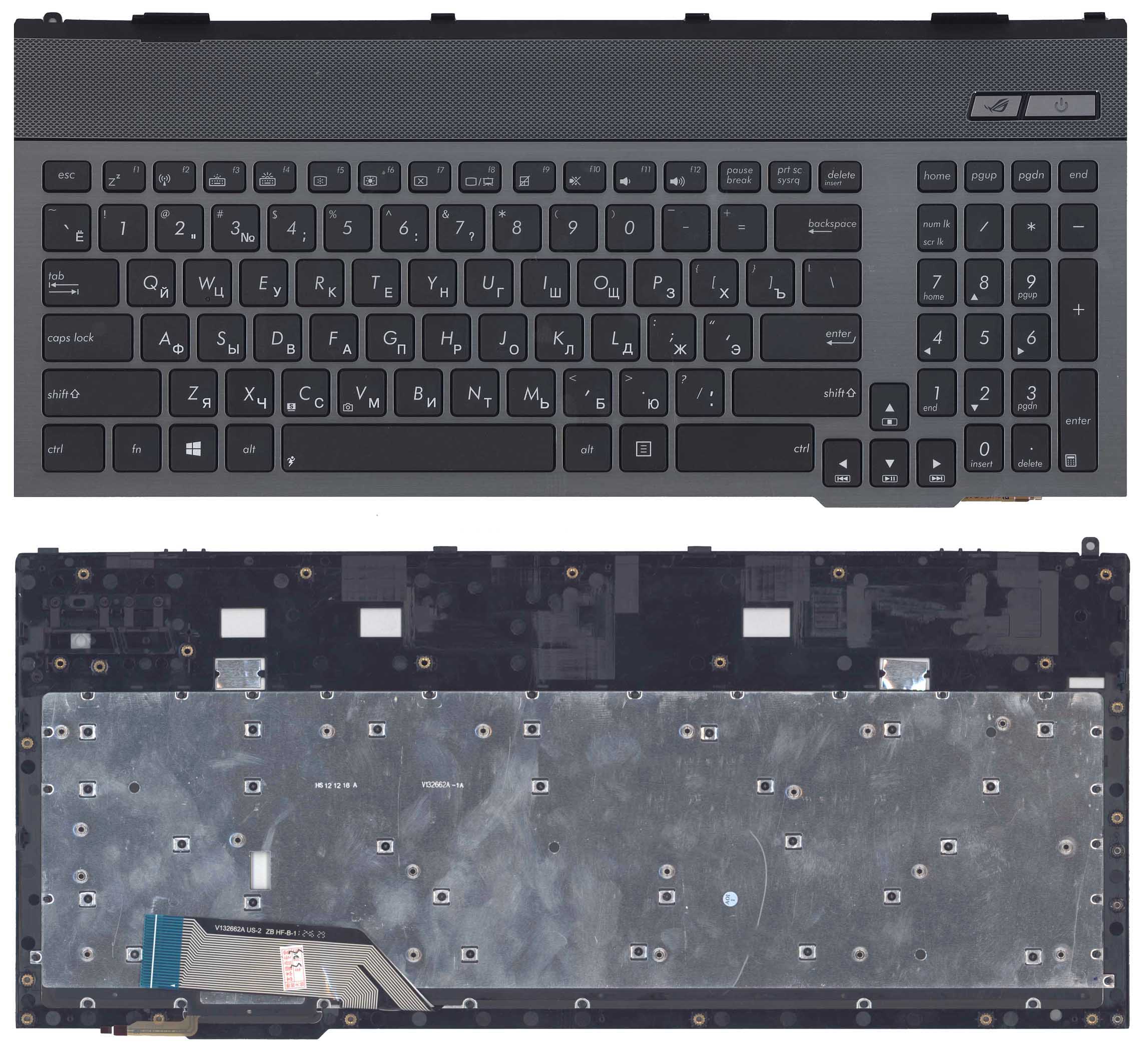 

Клавиатура для ноутбука Asus G55 G55V G55VW G57 G57V G57VW черная с рамкой и подсветкой