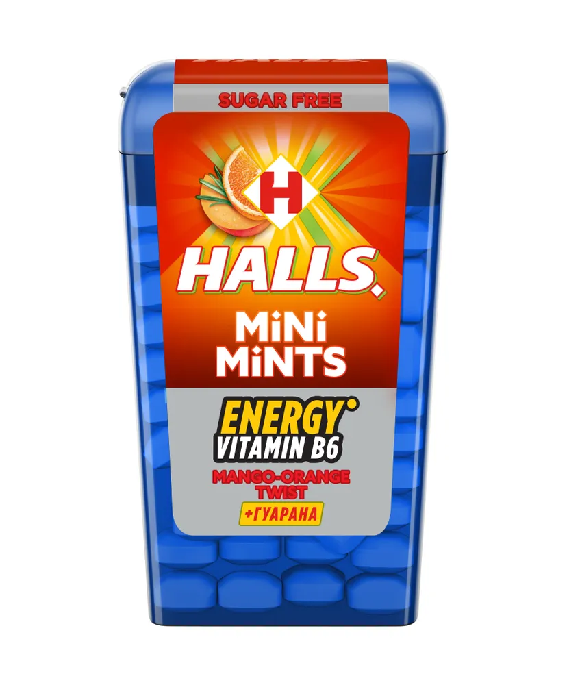 фото Леденцы halls mini mints манго-апельсин-витамин b6 12,5 г