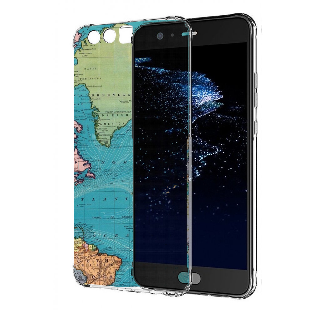 

Чехол бампер MyPads старая карта земли для Huawei P10 Plus проти, Прозрачный, Tocco
