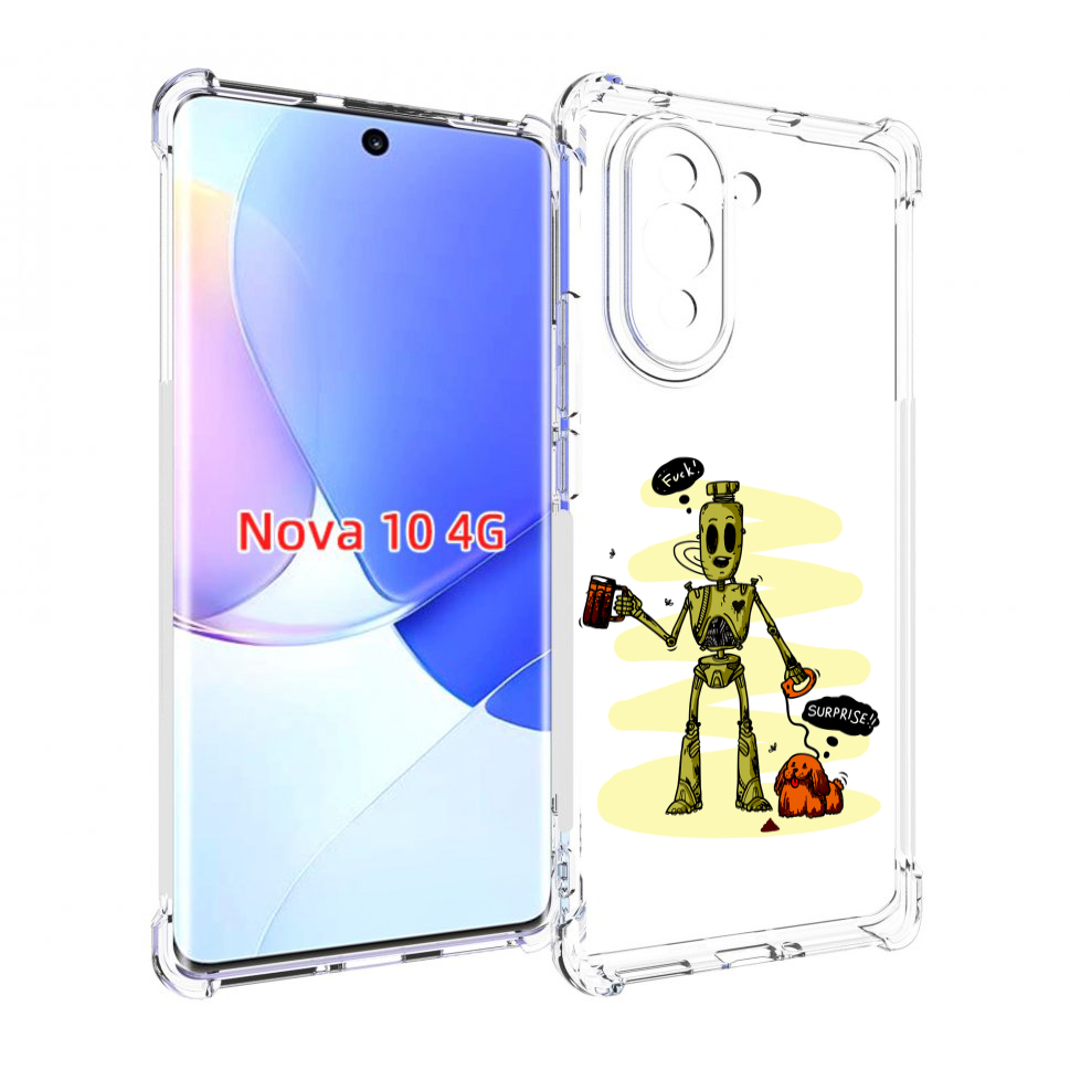 Чехол MyPads прикольный робот для Huawei Nova 10