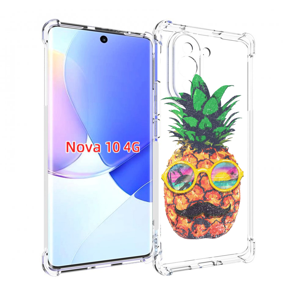

Чехол MyPads прикольный ананас с лицом для Huawei Nova 10, Прозрачный, Tocco
