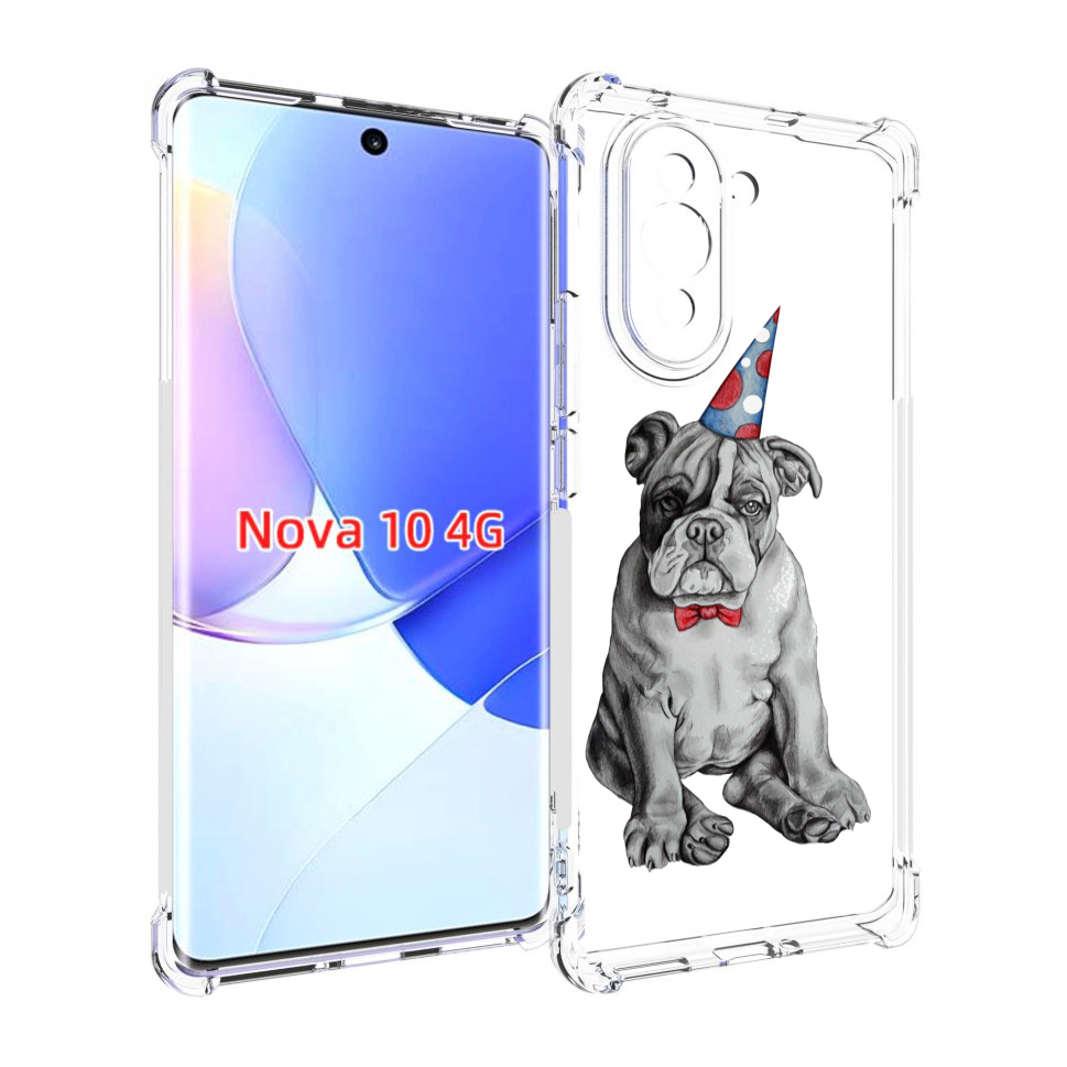 

Чехол MyPads праздничный щенок для Huawei Nova 10, Прозрачный, Tocco