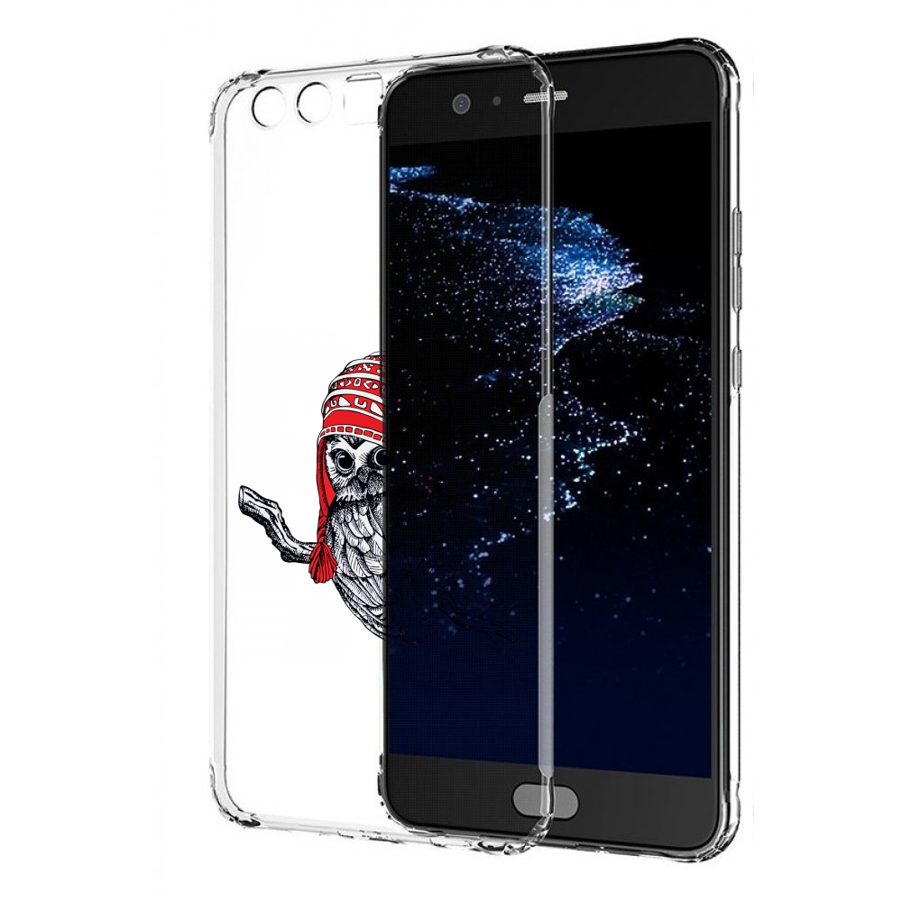 

Чехол бампер MyPads сова-в-красной-шапке-на-веточке для Huawei P, Прозрачный, Tocco