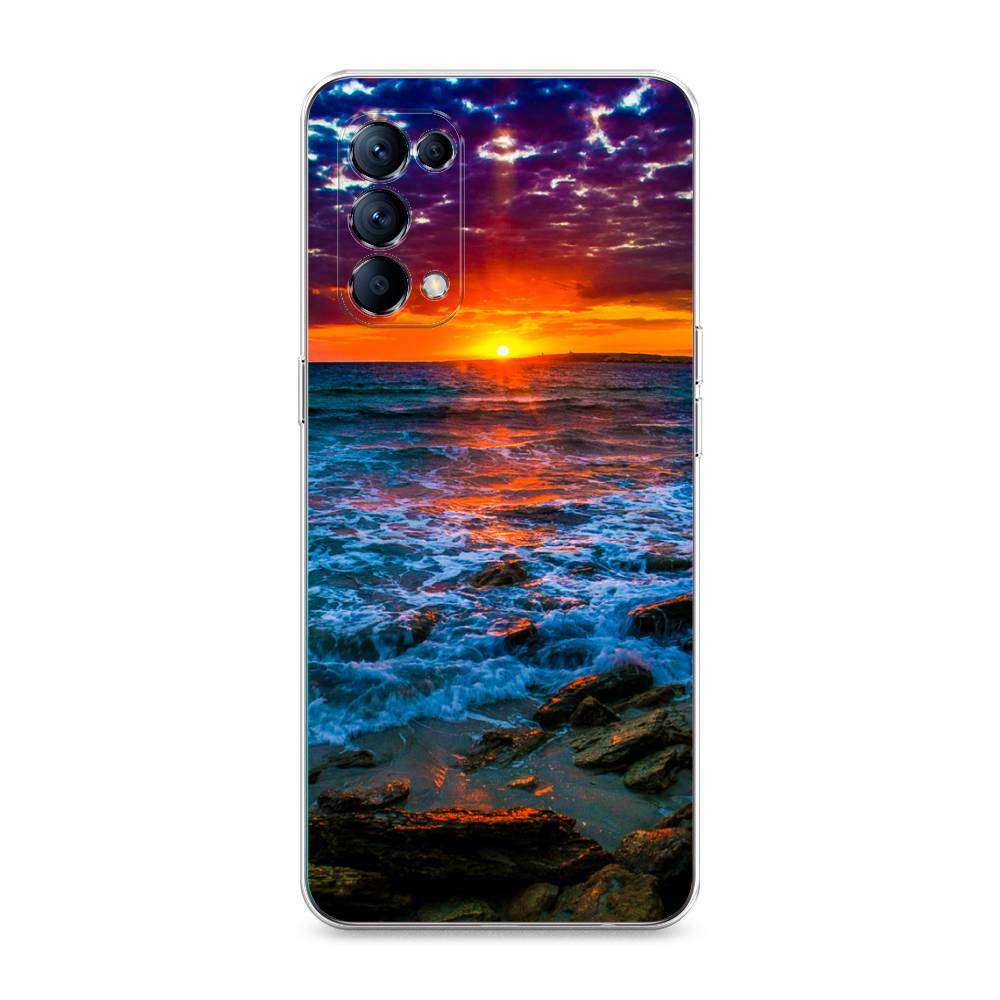 

Чехол для Oppo Reno 5 "Закат 1", Оранжевый;синий, 255250-2