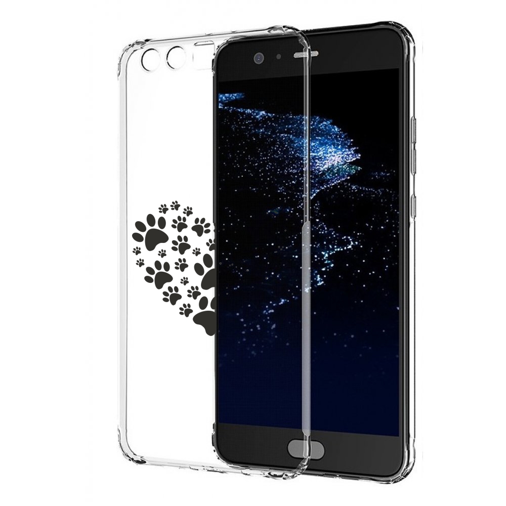 

Чехол бампер MyPads следы-в-сердечке для Huawei P10 Plus противо, Прозрачный, Tocco