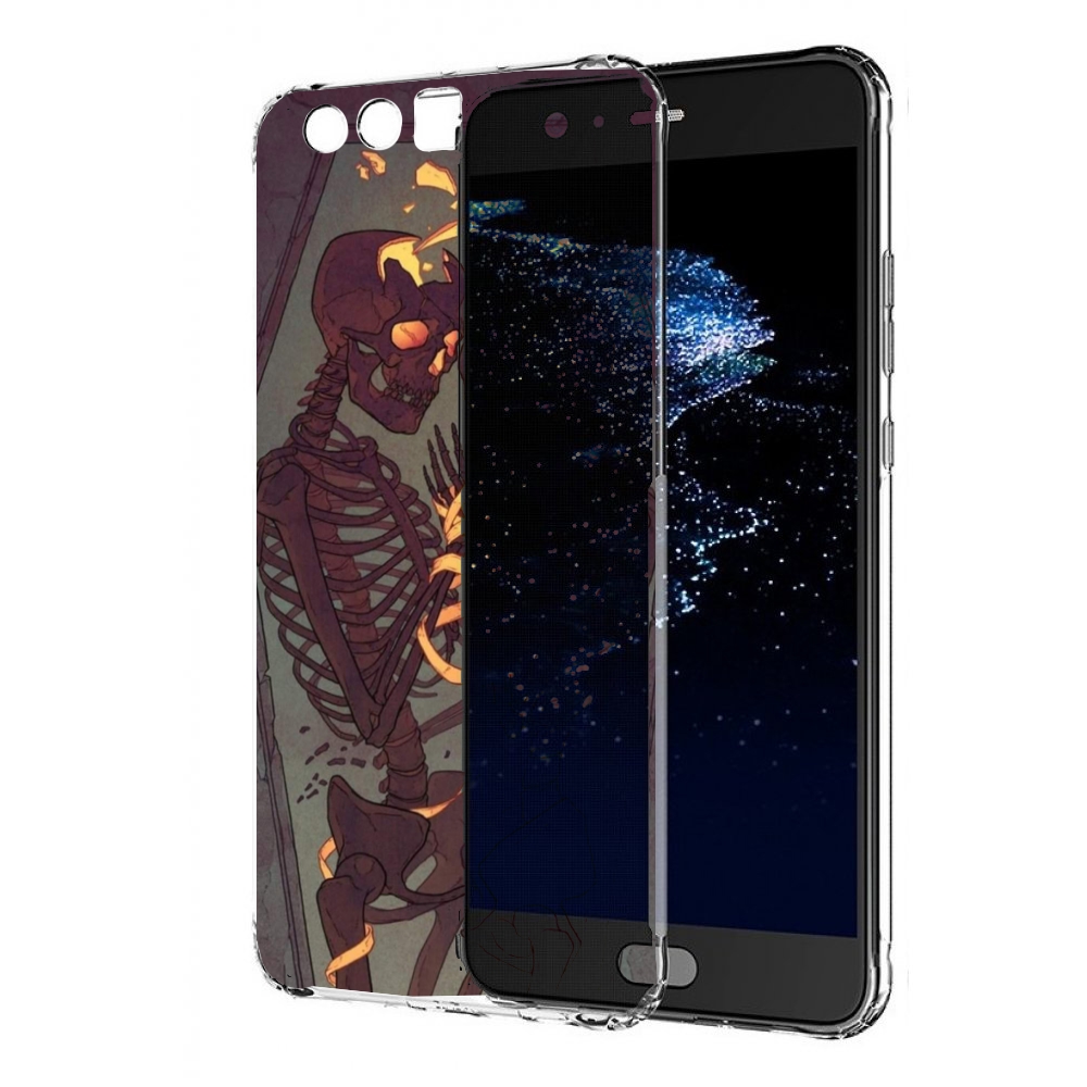

Чехол бампер MyPads скелеты в гробу для Huawei P10 Plus противоу, Прозрачный, Tocco