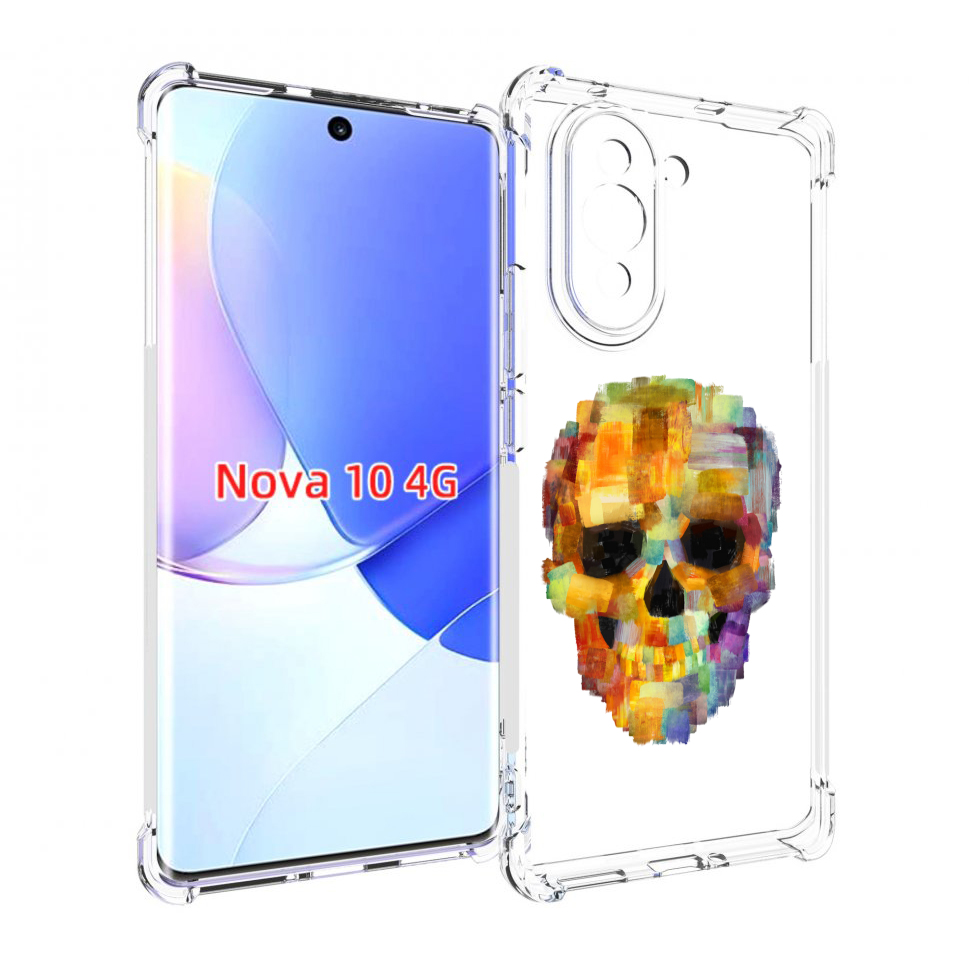 

Чехол MyPads нарисованный череп для Huawei Nova 10, Прозрачный, Tocco