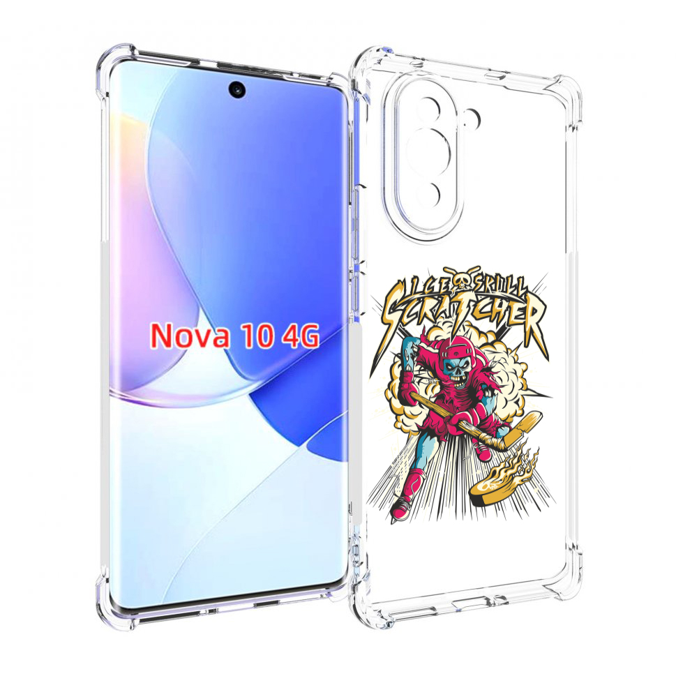 

Чехол MyPads нарисованный скелет хоккеист для Huawei Nova 10, Прозрачный, Tocco