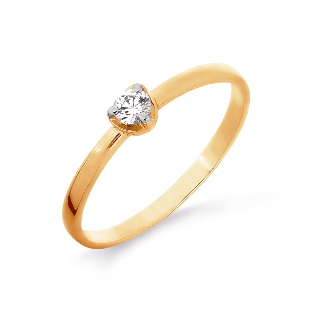 

Кольцо женское из красного золота с фианитом 585Gold 301011106, р, 301011106