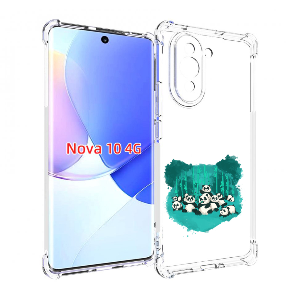 

Чехол MyPads нарисованные панды для Huawei Nova 10, Прозрачный, Tocco