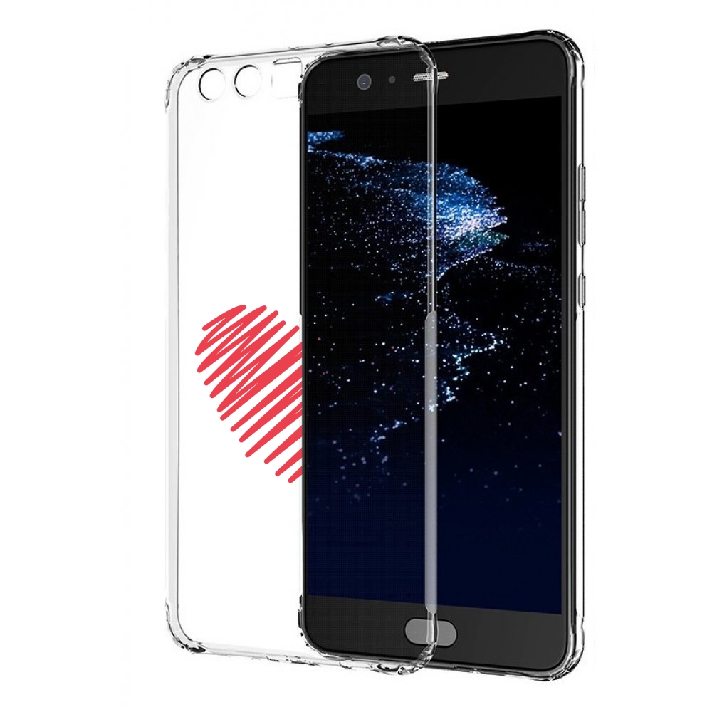 

Чехол бампер MyPads сердечко-одной-линией для Huawei P10 Plus пр, Прозрачный, Tocco