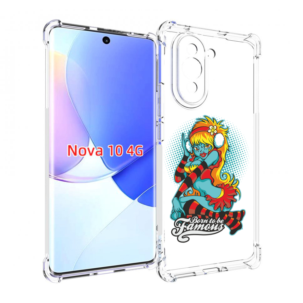

Чехол MyPads нарисованная девушка в наушниках для Huawei Nova 10, Прозрачный, Tocco