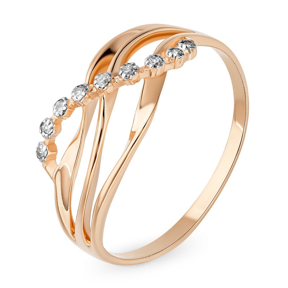 

Кольцо женское из красного золота с фианитом 585Gold 301011123, р, 301011123
