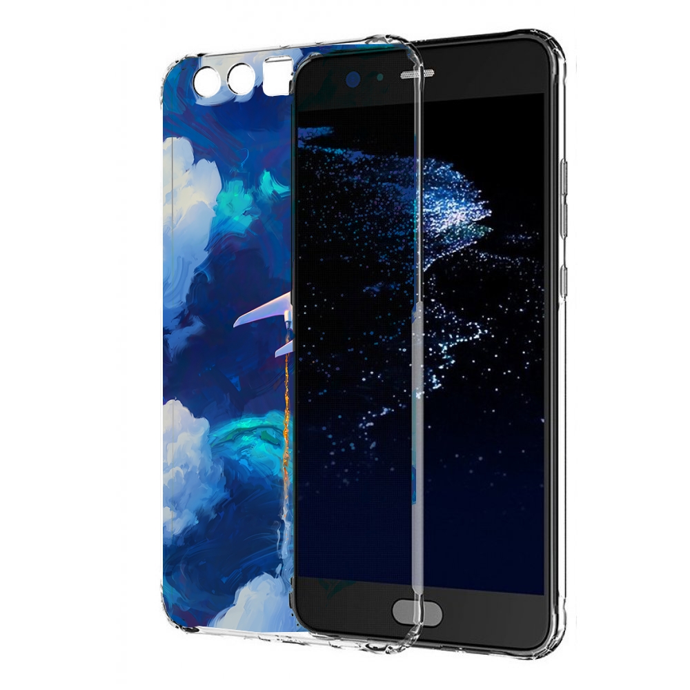 Чехол бампер MyPads самолет-в-небе-рисунок для Huawei P10 Plus п