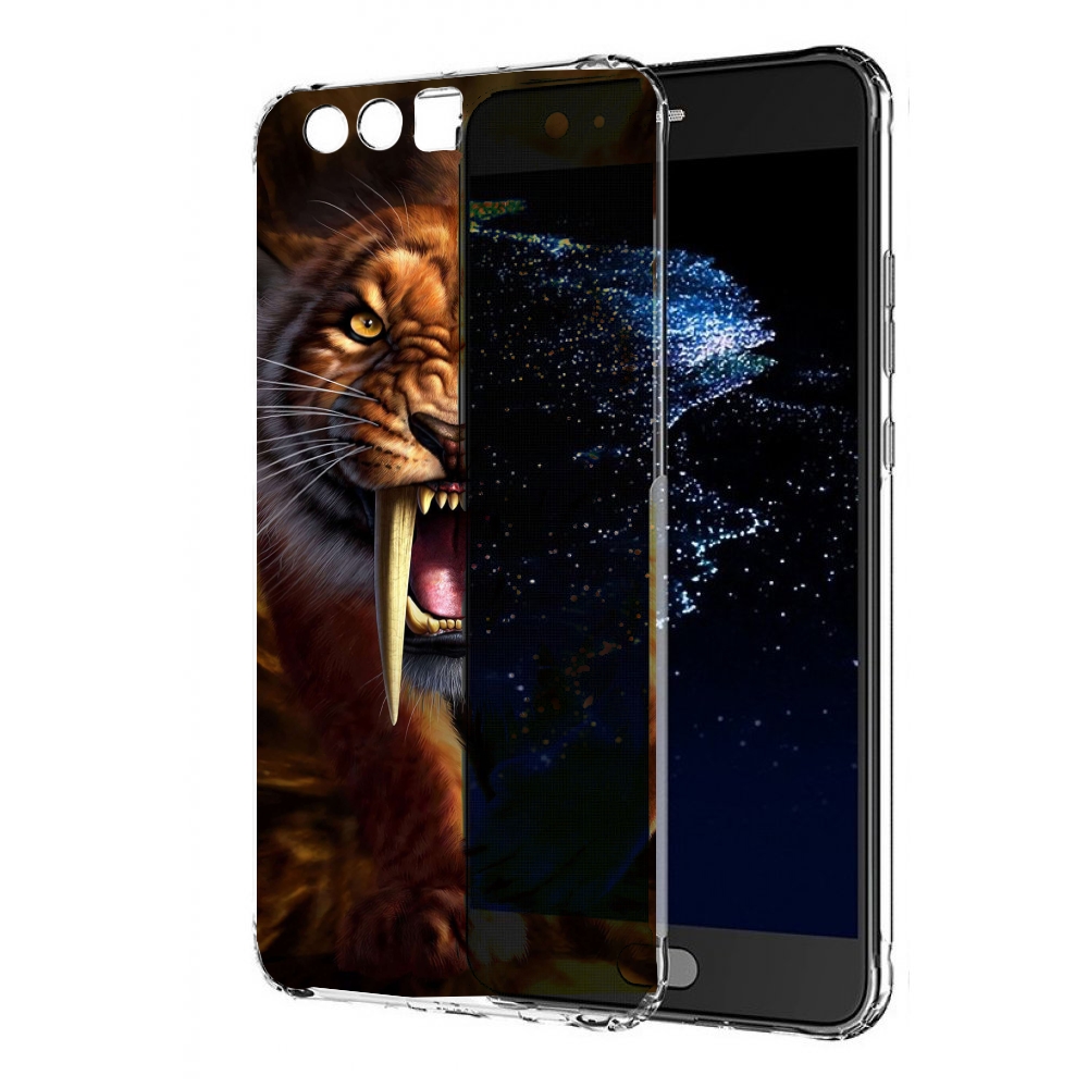 

Чехол бампер MyPads саблезубый злой тигр для Huawei P10 Plus про, Прозрачный, Tocco