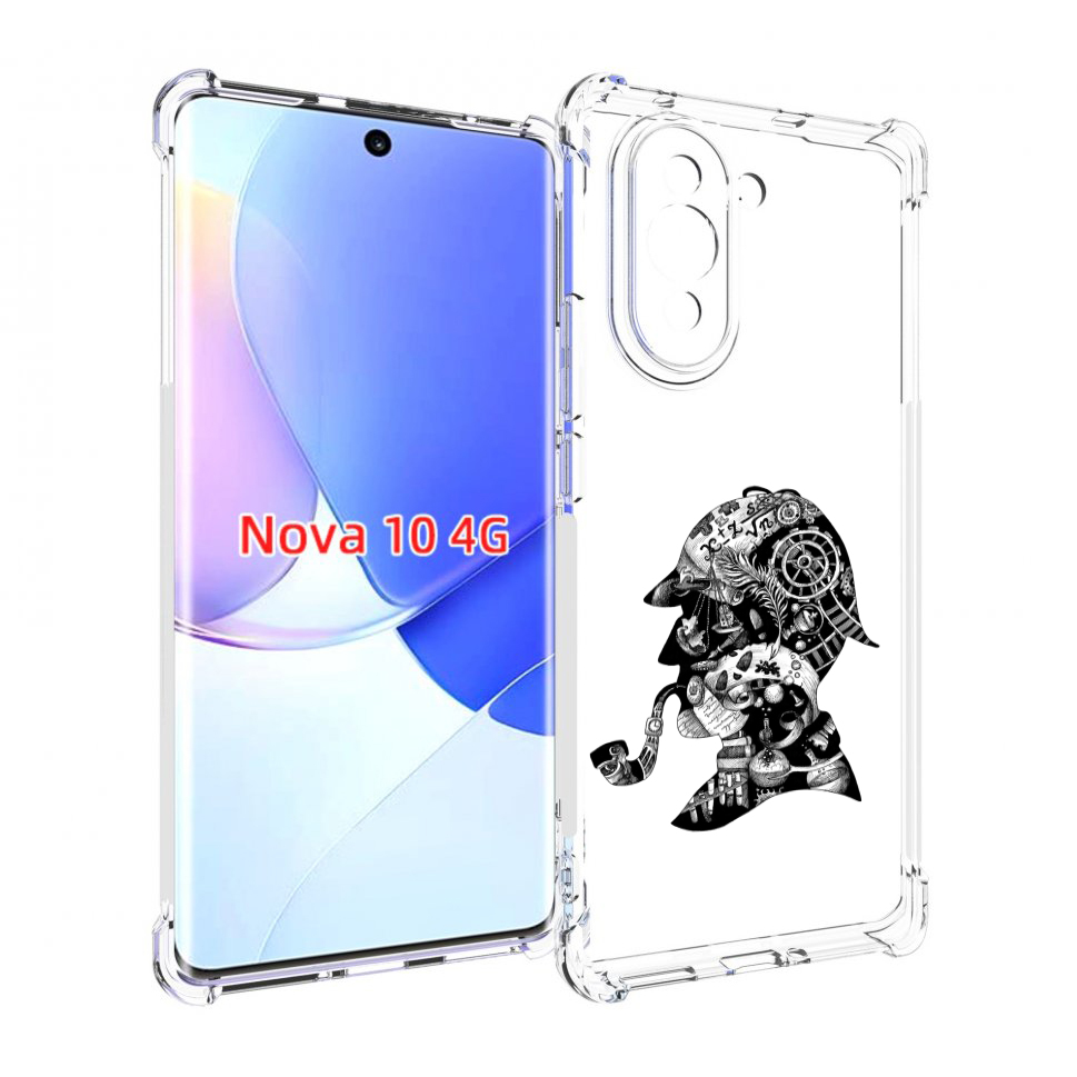 

Чехол MyPads мужчина с трубкой абстракция для Huawei Nova 10, Прозрачный, Tocco