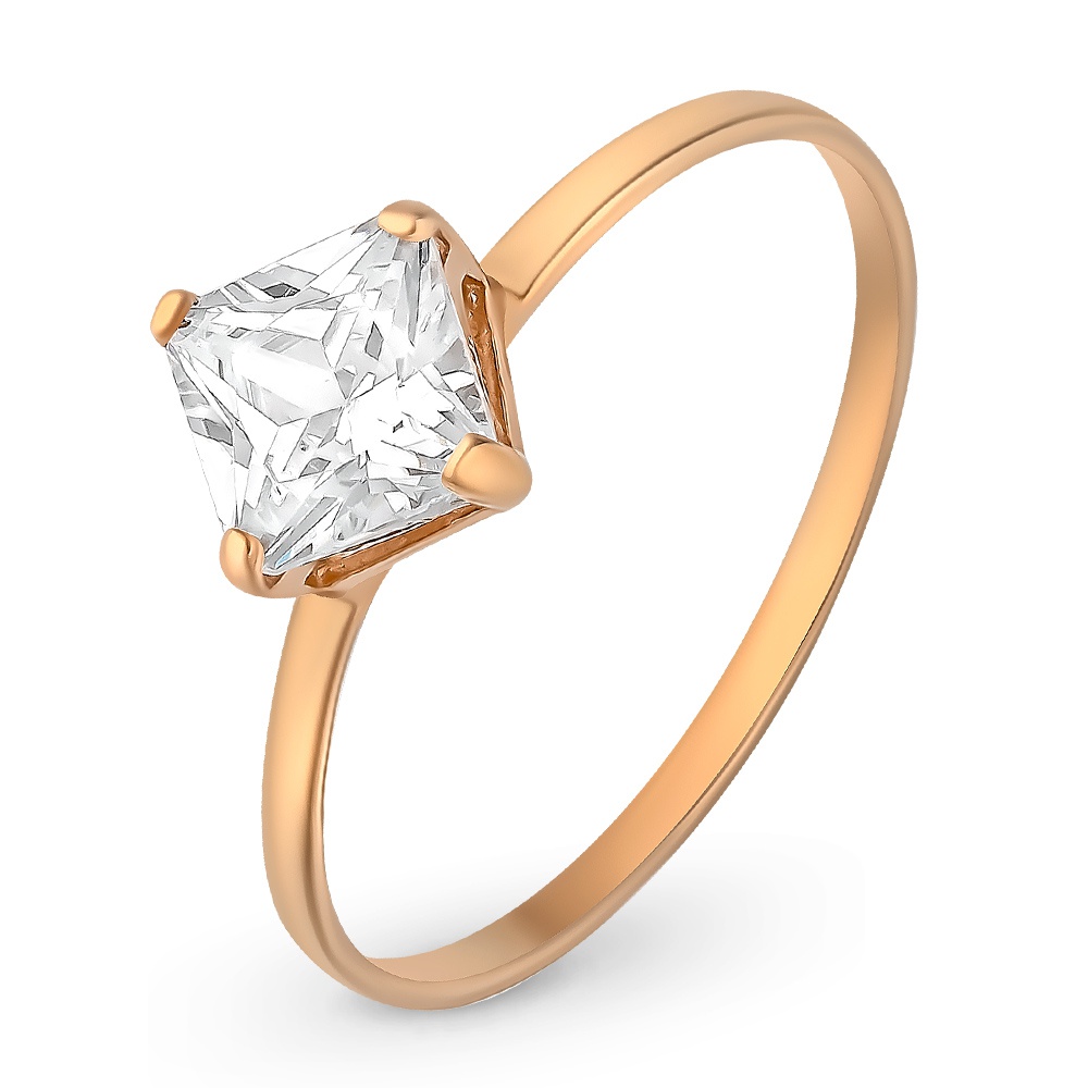 

Кольцо женское из красного золота с фианитом 585Gold 301011035, р, 301011035